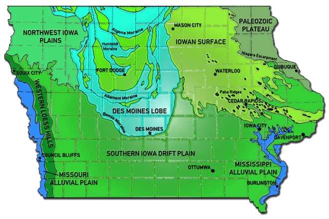 Click on each of the region names for soil descriptions